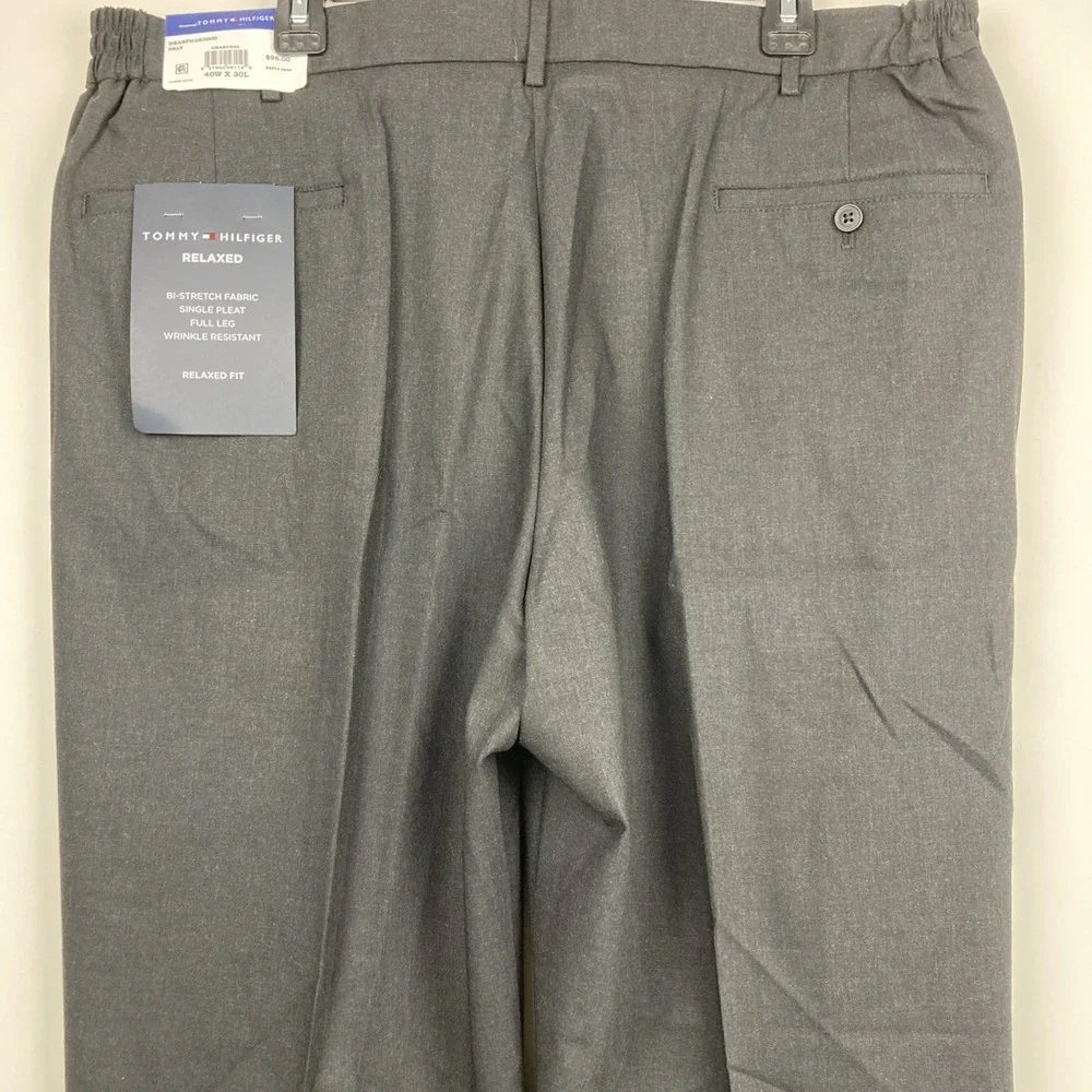 Tommy Hilfiger Mens Modern‎ fit Dress Pants 40 / 30 Dark Grey Solid